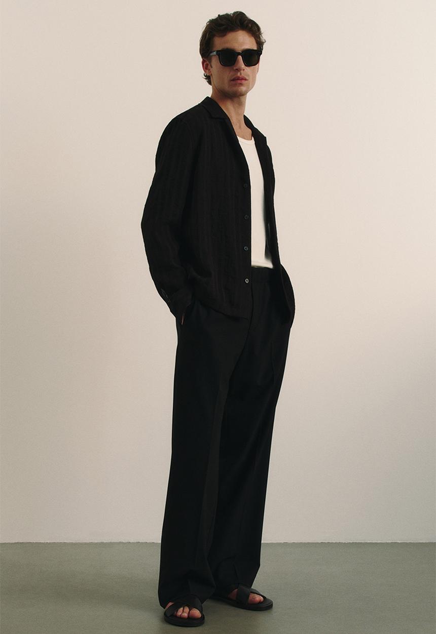 H&M - Relaxed fit trousers - black