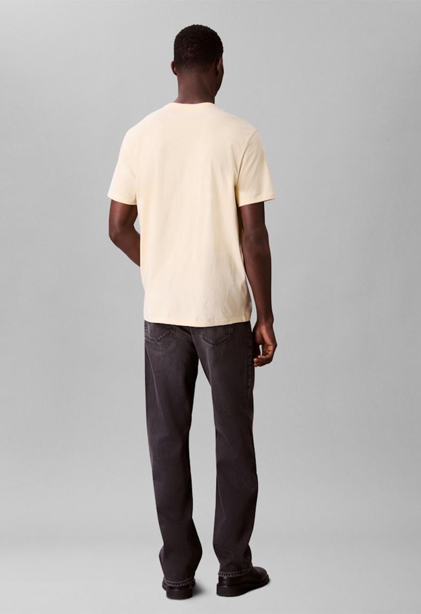 Calvin Klein - Ss Glitched Logo Eu Classic Tee - Sunlight