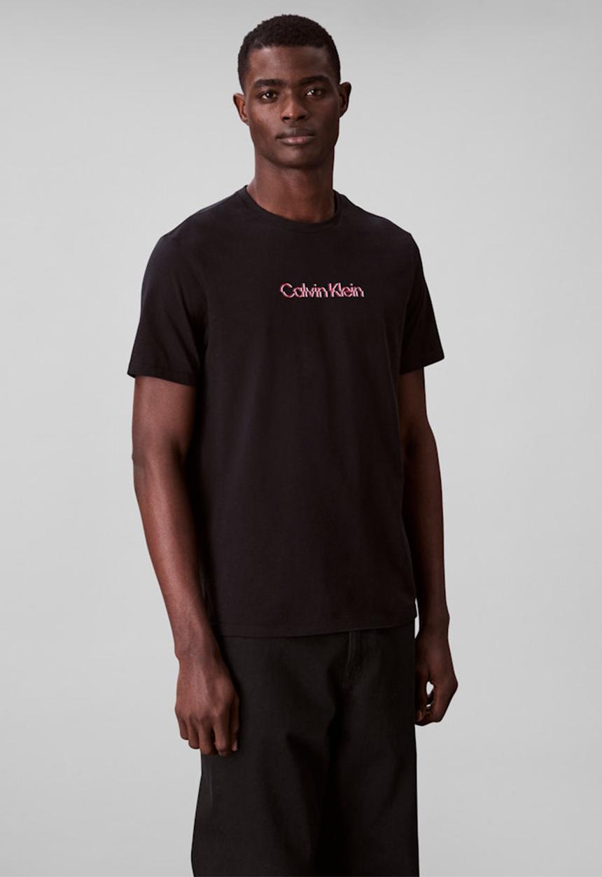Calvin Klein - Ss Glitched Logo Eu Classic Tee - Black 