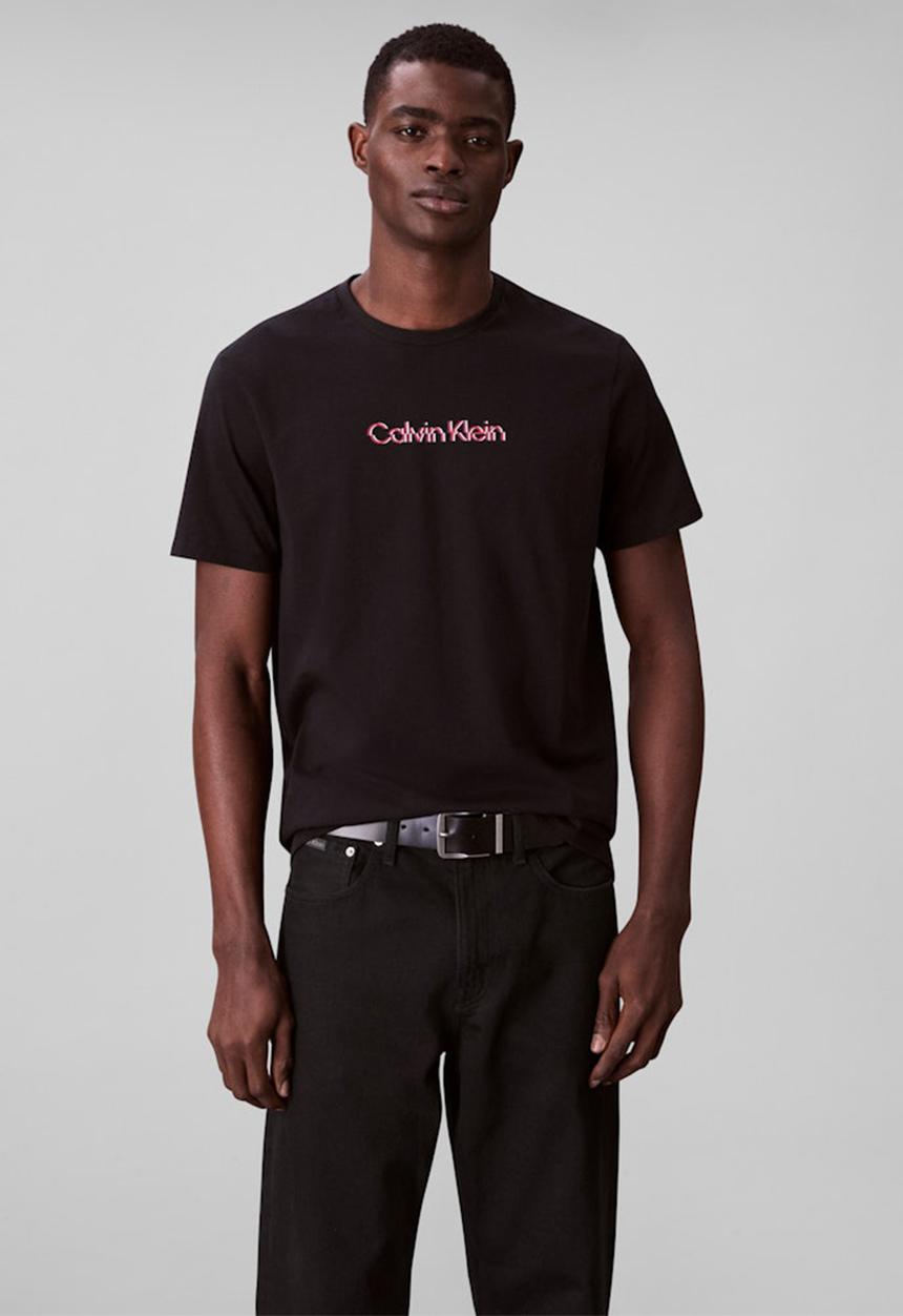 Calvin Klein - Ss Glitched Logo Eu Classic Tee - Black 