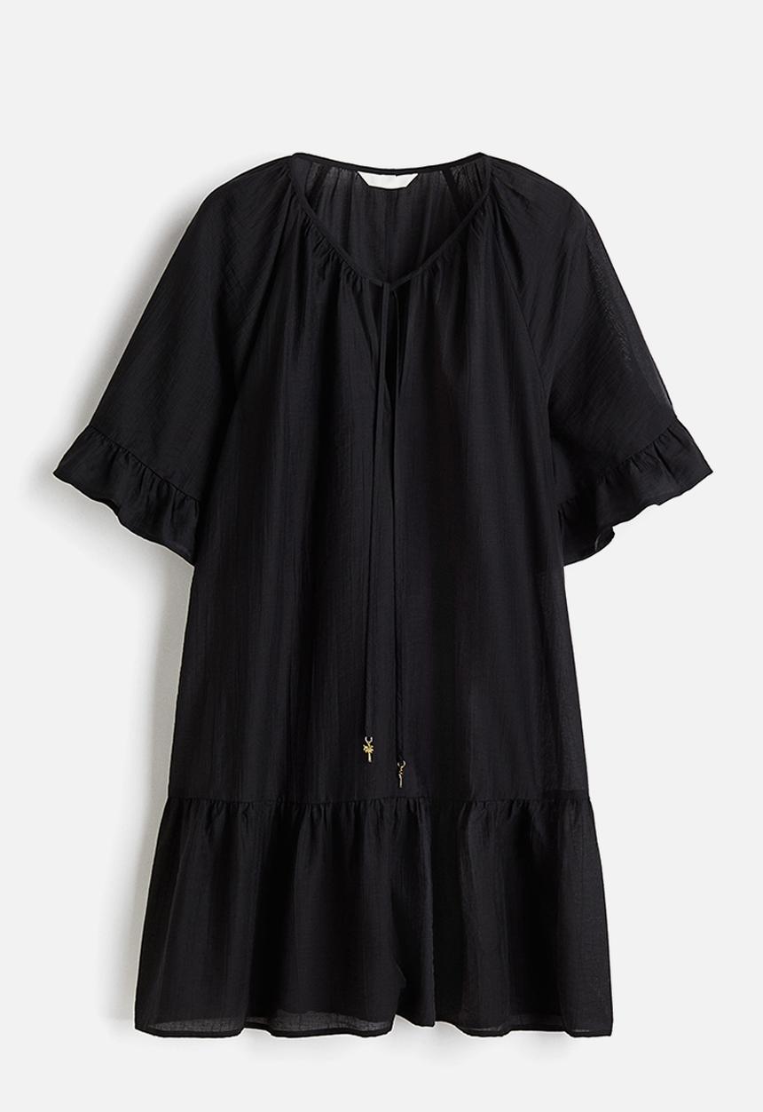 H&M - Tie-detail tunic dress - black