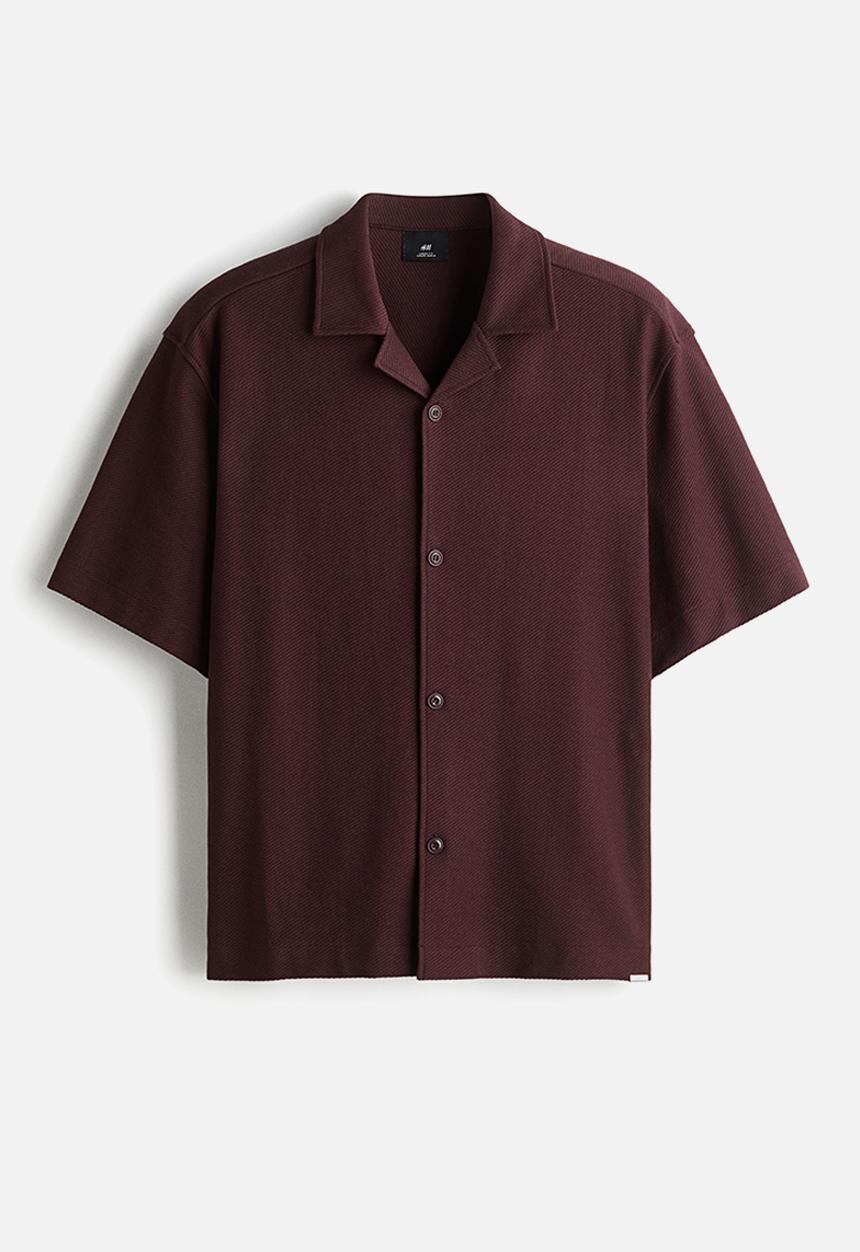 H&M - Loose fit brushed resort shirt - plum purple