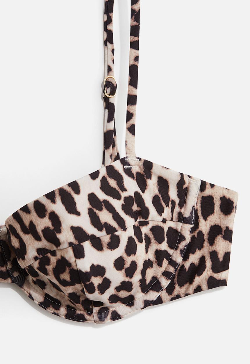 H&M - Bikini top - light beige leopard print