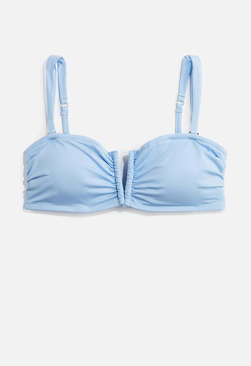 H&M - Padded bandeau bikini top - light blue