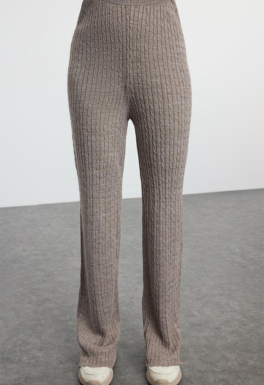 Trendyol - Zippered Knitwear Lower-Upper Set   - Mink