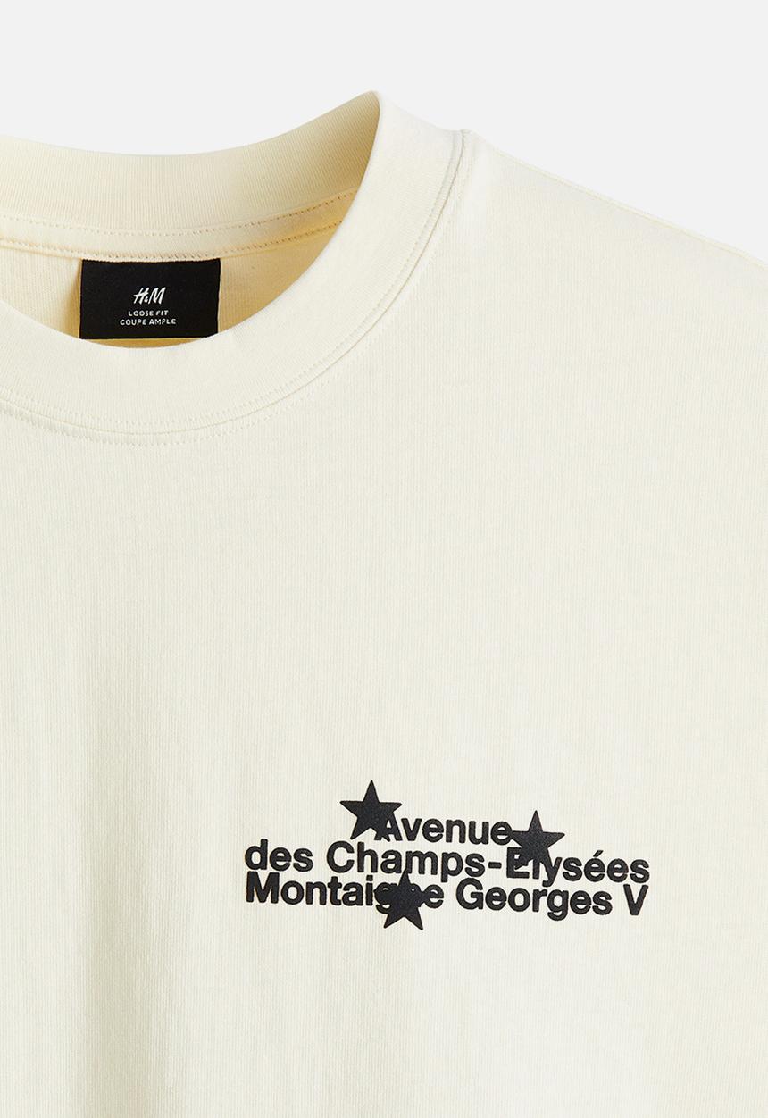 H&M - Loose fit washed t-shirt - beige/avenue