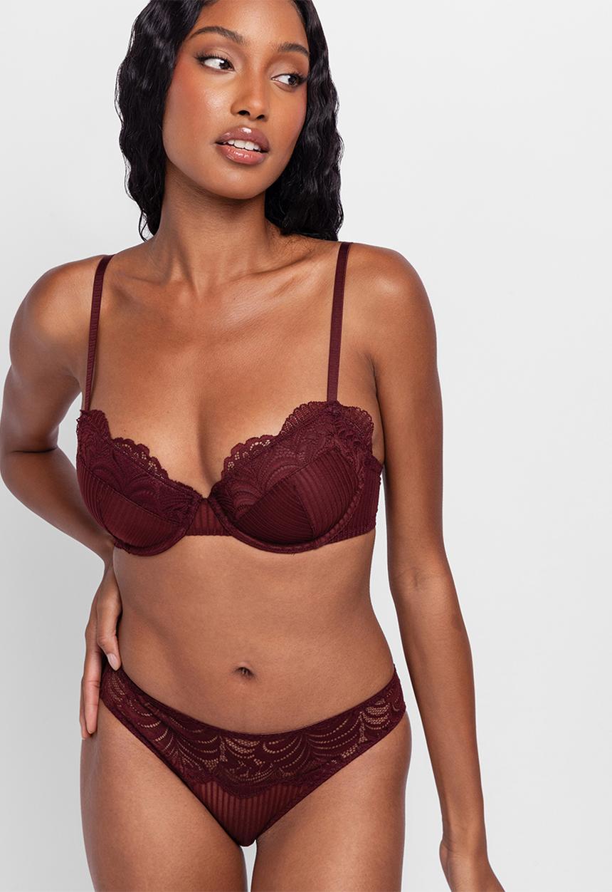 DORINA - Emersyn 2 pack demi bras - red & beige