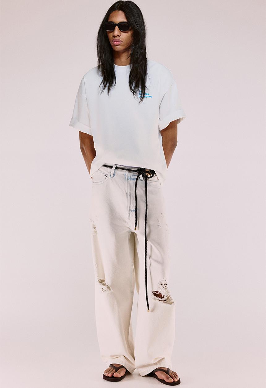 H&M - Oversized fit printed t-shirt - white the palmera collective
