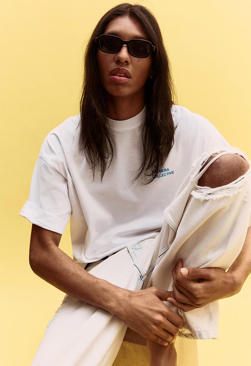 H&M - Oversized fit printed t-shirt - white the palmera collective
