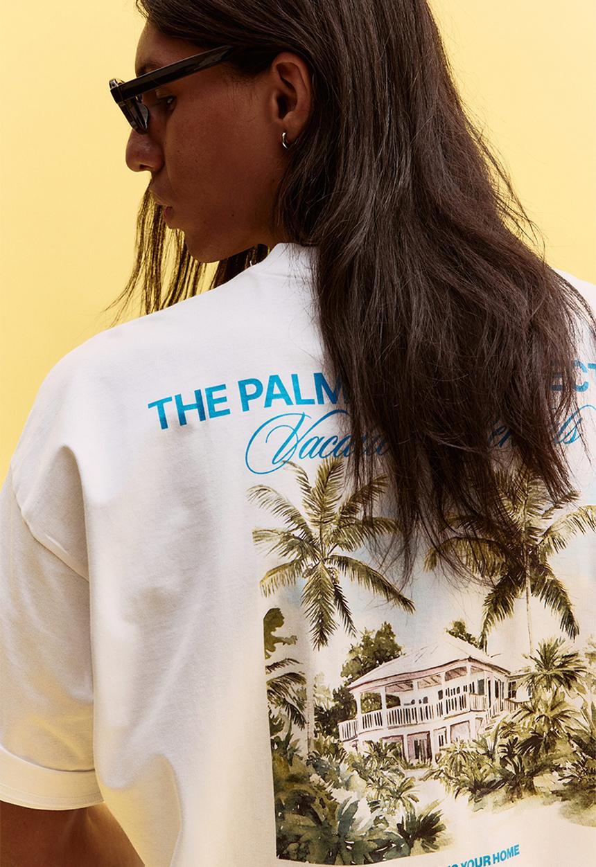 H&M - Oversized fit printed t-shirt - white the palmera collective