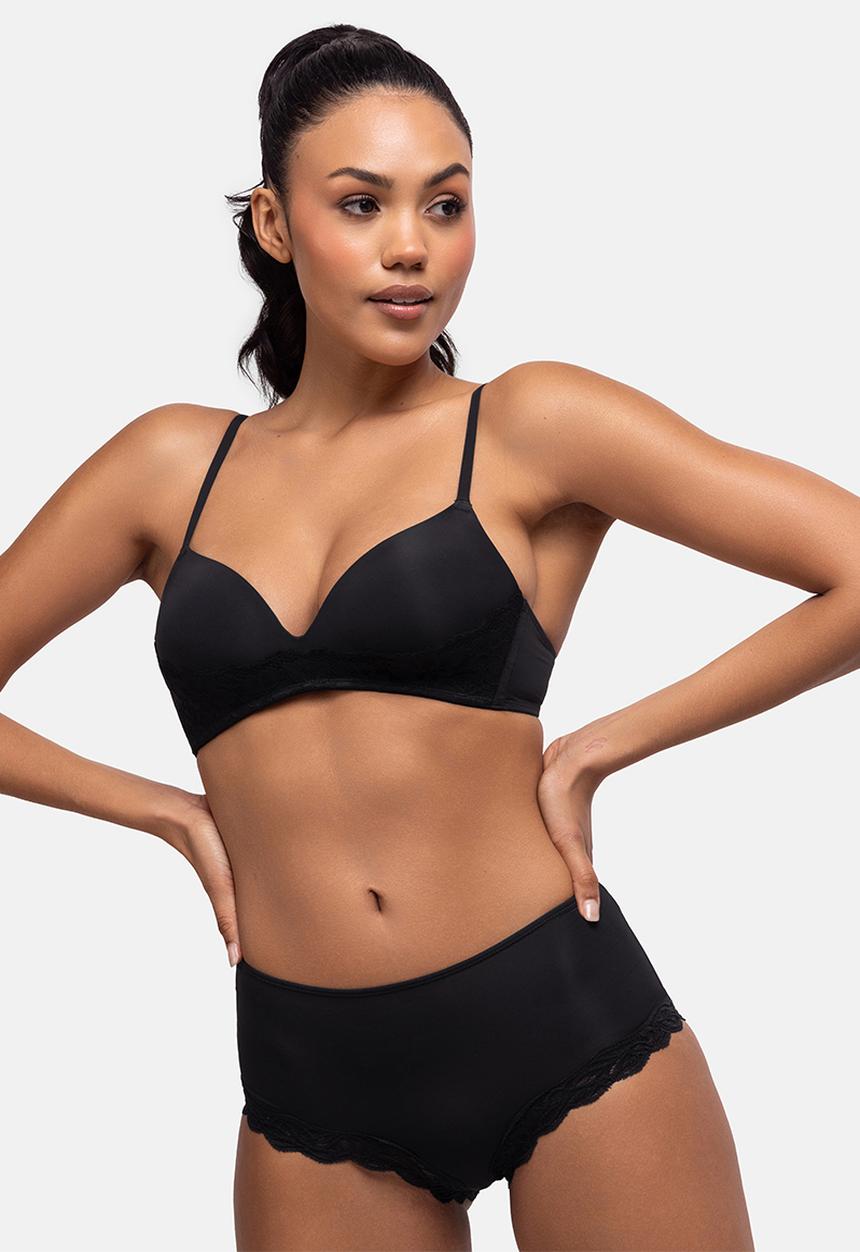 DORINA - Fili/lace 2 pack light padded soft bra - beige & black