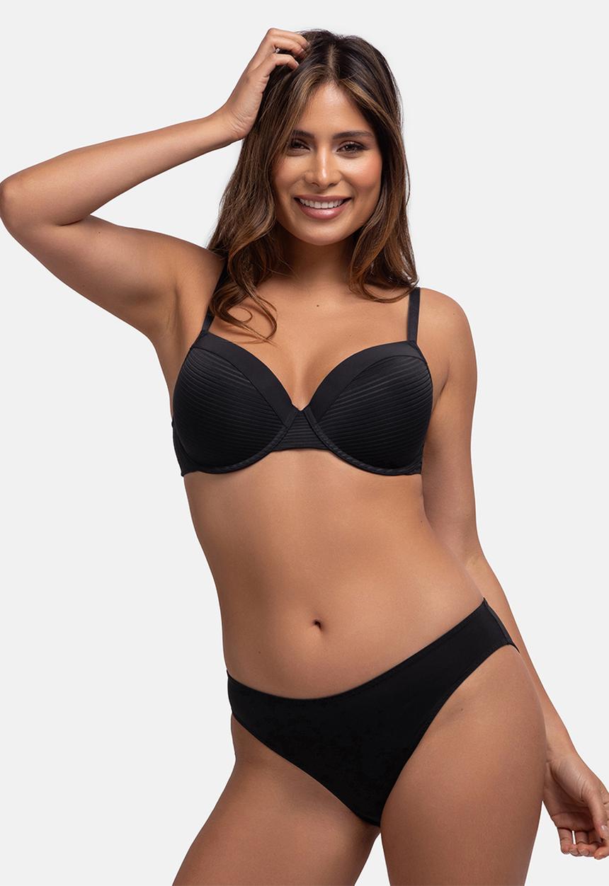 DORINA - Light padded demi 2 pack bra - black & beige