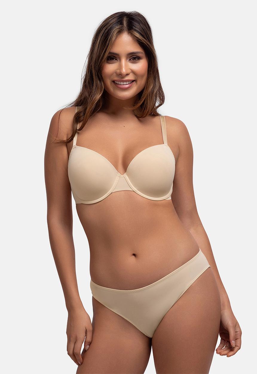 DORINA - Light padded demi 2 pack bra - black & beige