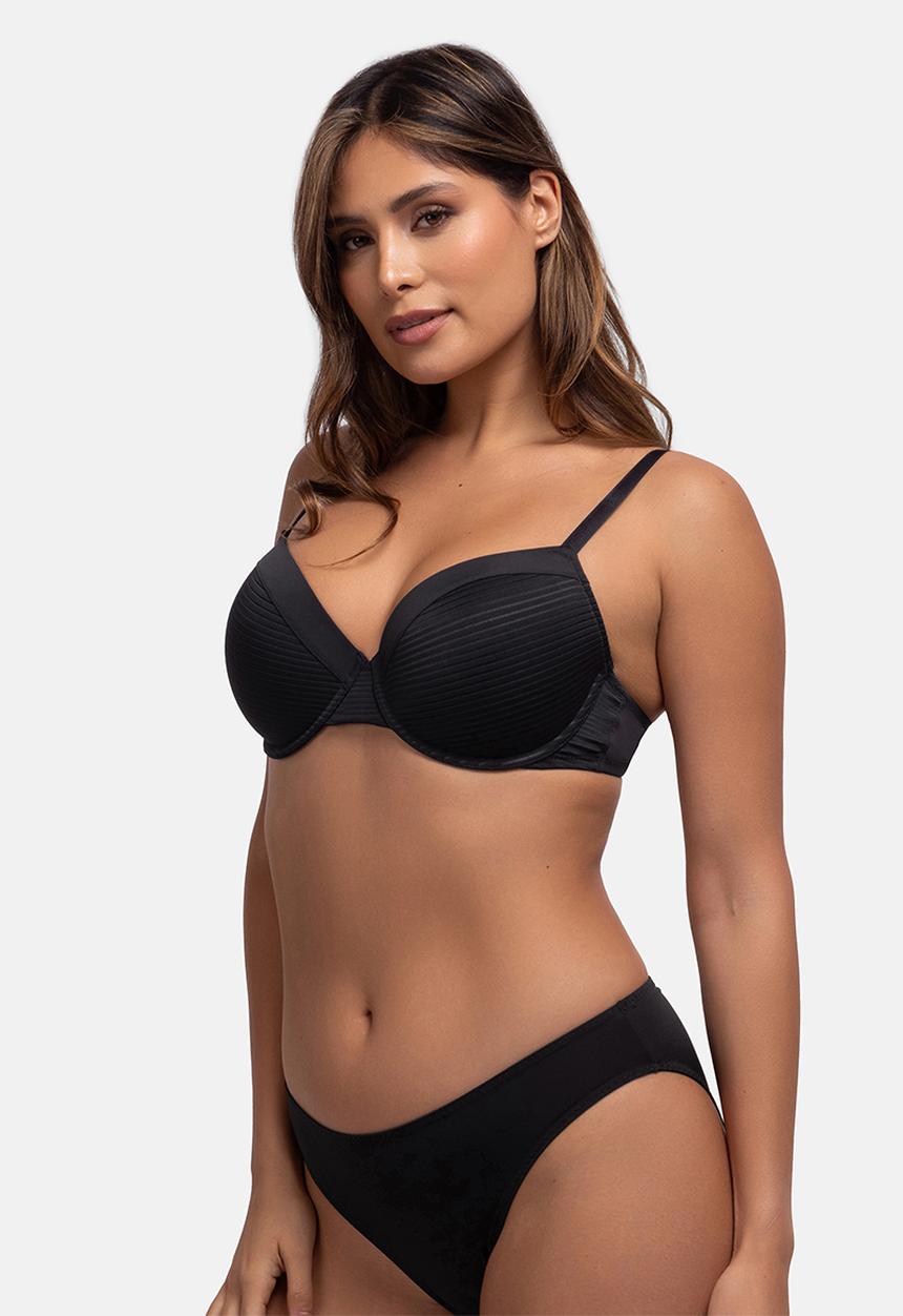 DORINA - Light padded demi 2 pack bra - black & beige