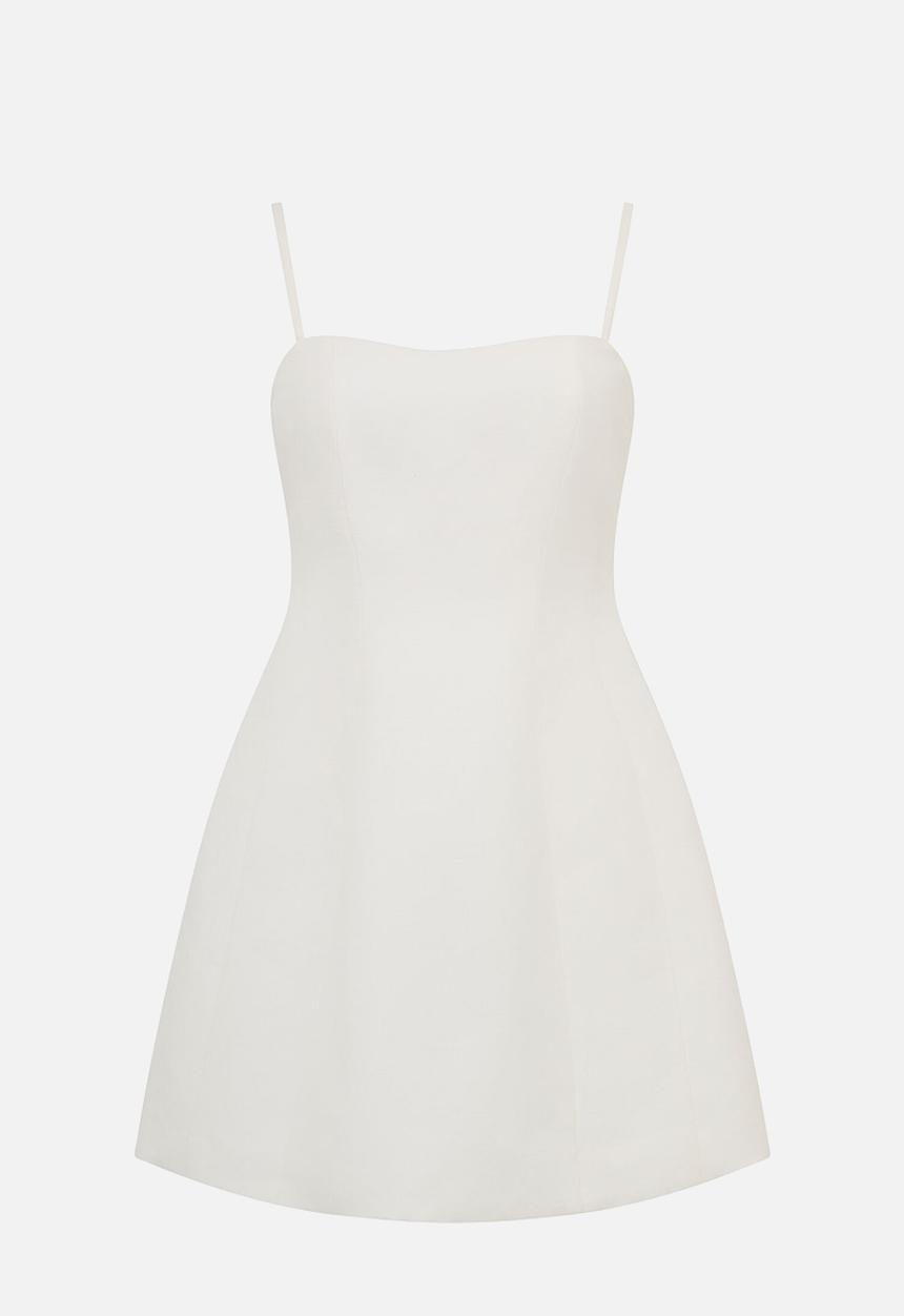 Forever New - Maura Structured Linen Mini Dress - Porcelain