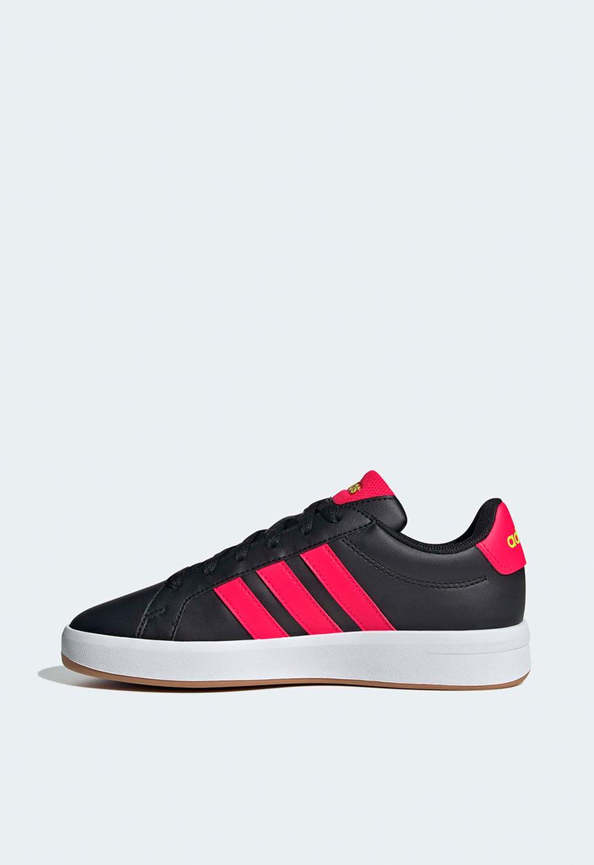 adidas Performance - Grand Court 3.0 J - Core Black/Lucid Red/Lucid Lemon