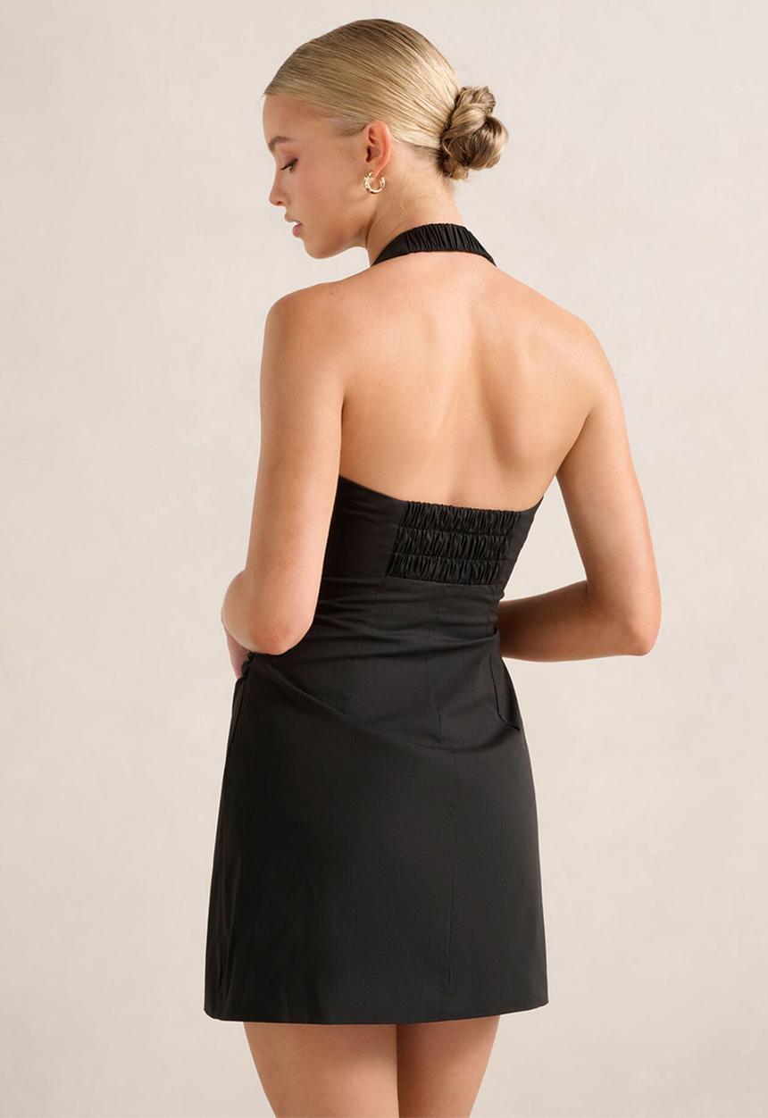 Forever New - Imogen Stretch Cotton Halter Mini Dress - Black