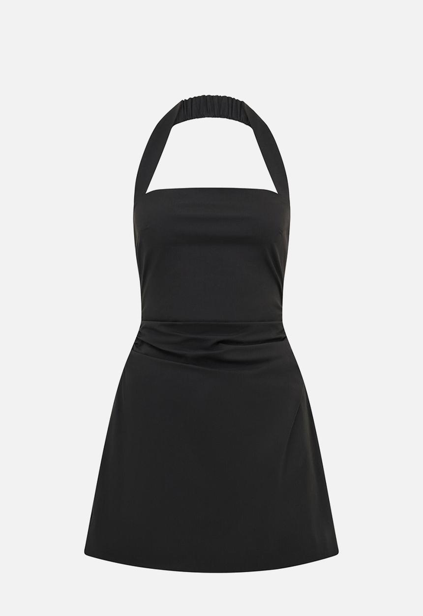 Forever New - Imogen Stretch Cotton Halter Mini Dress - Black