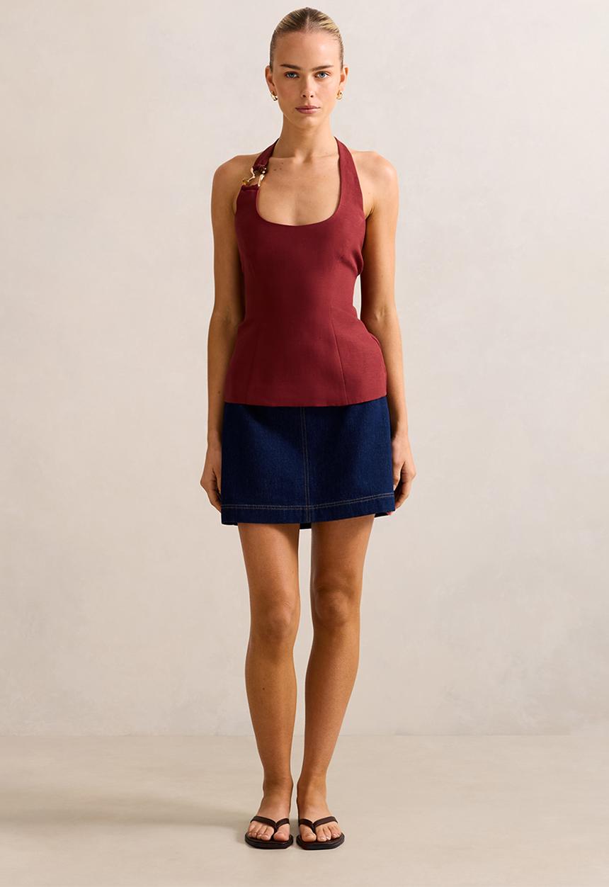 Forever New - Dina Hardware Linen Top