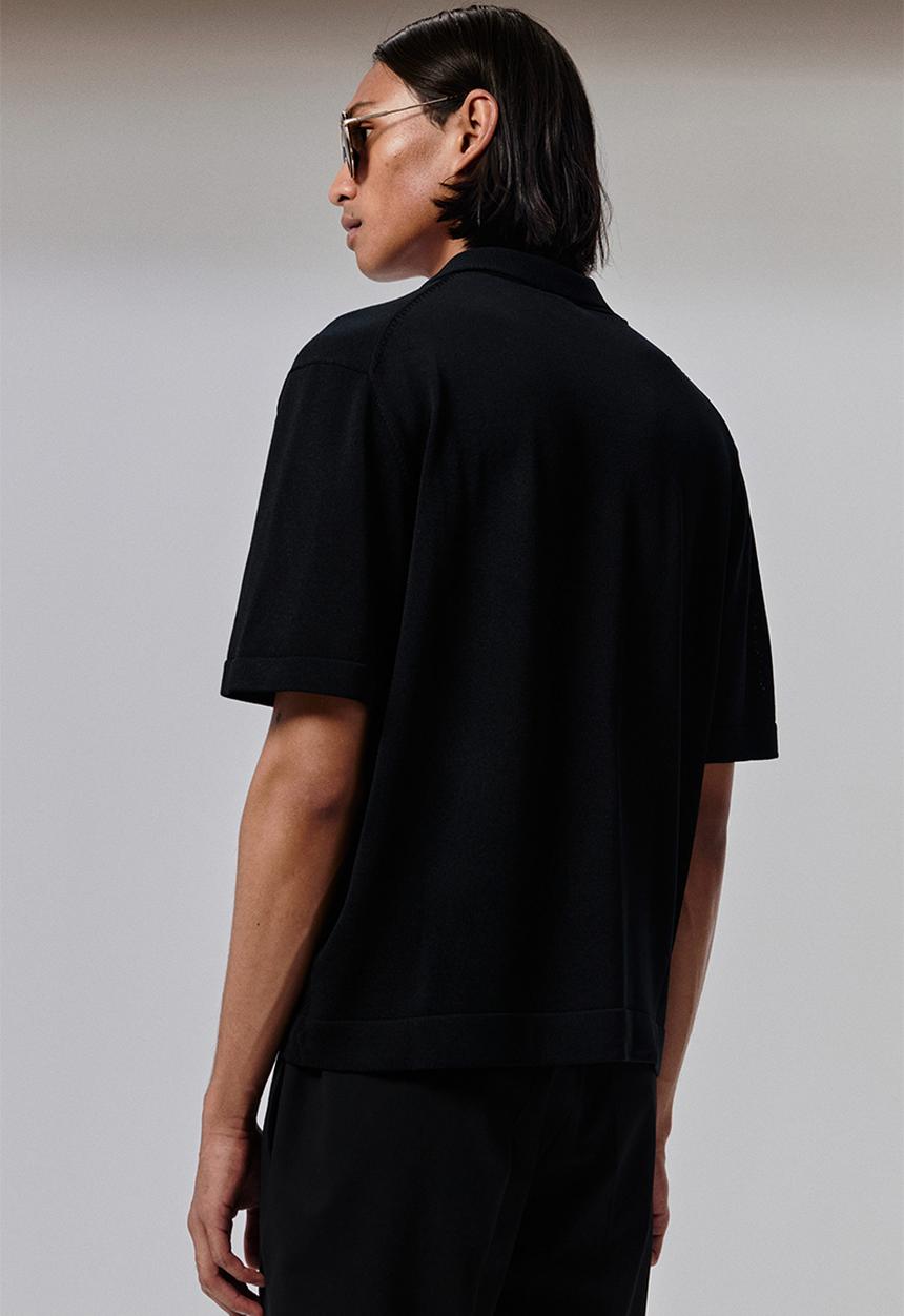 H&M - Regular fit fine-knit shirt - black