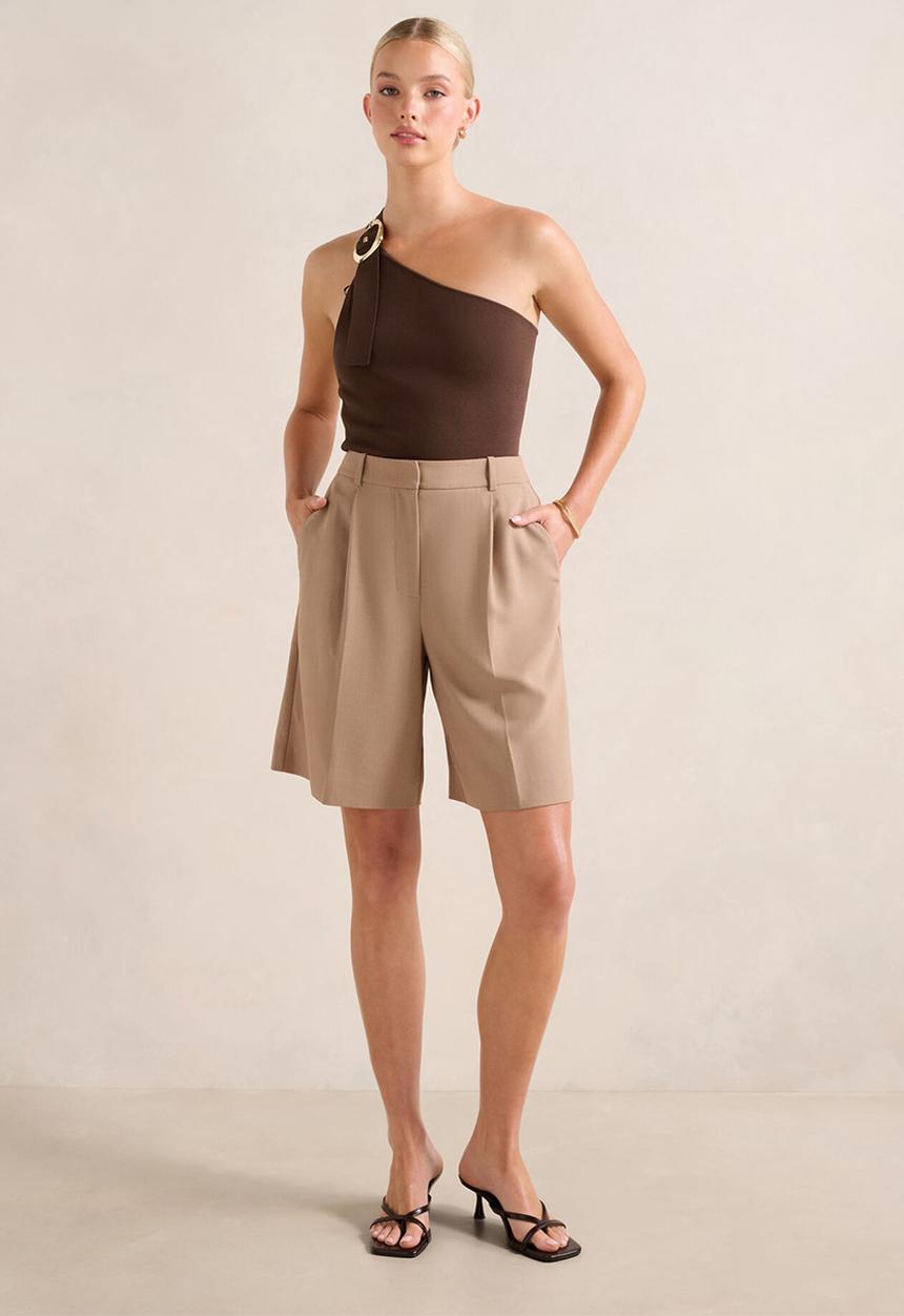 Forever New - Monroe Asymmetric Knit Top - Chocolate