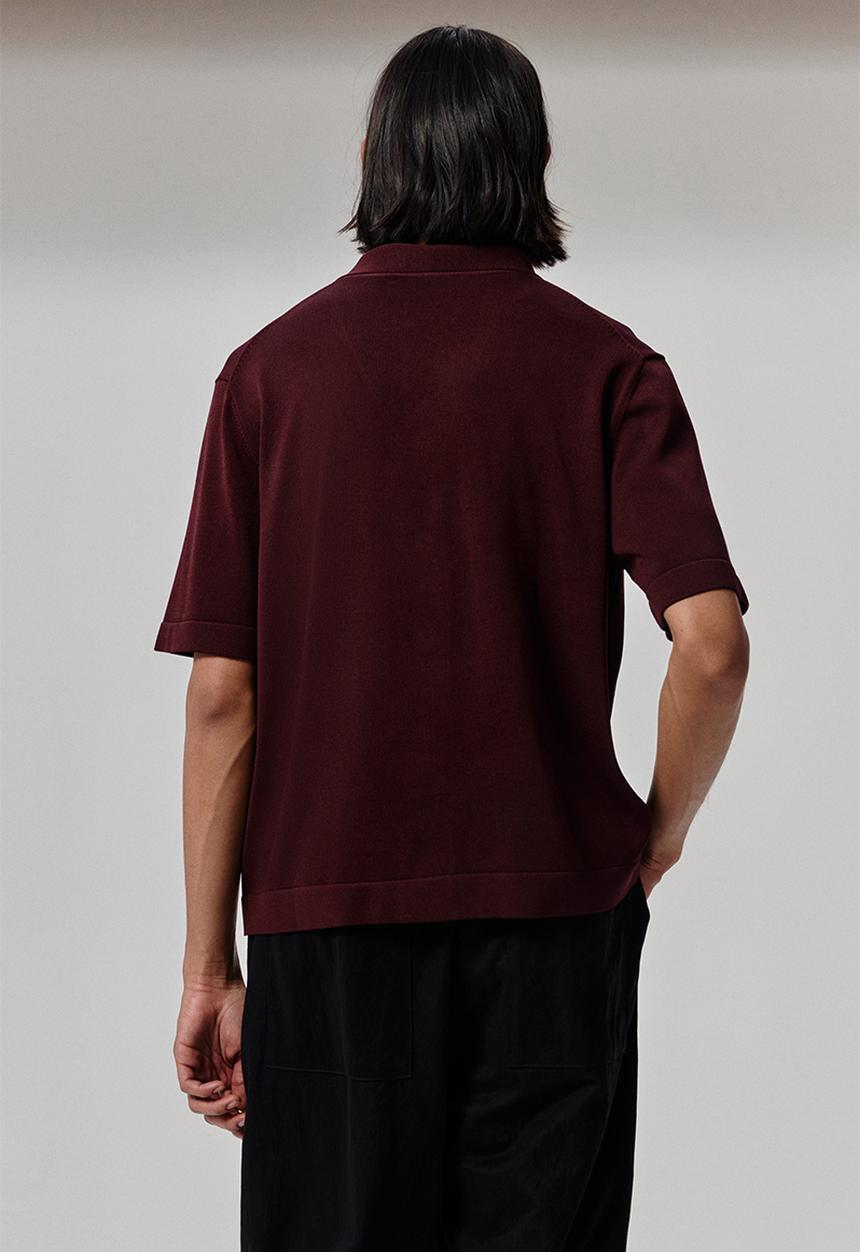 H&M - Regular fit fine-knit shirt - burgundy