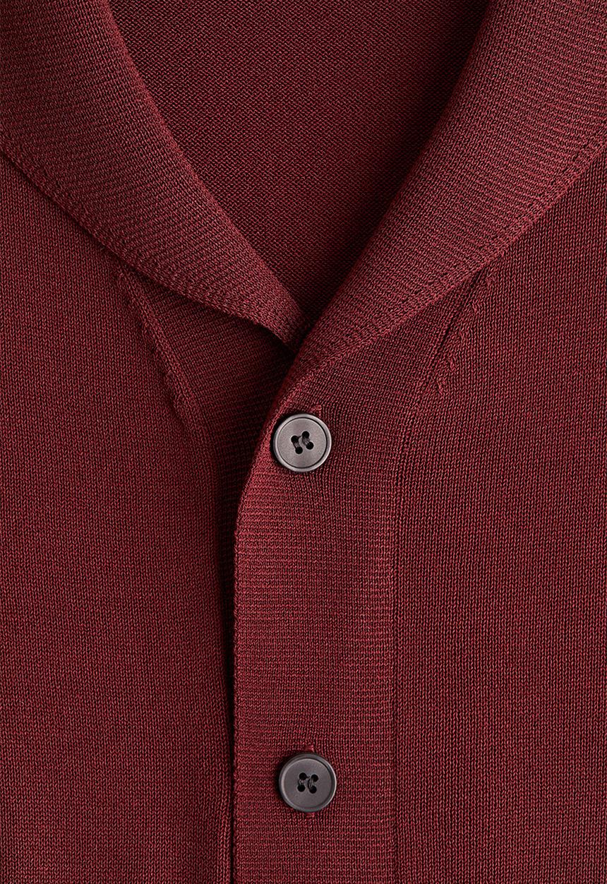 H&M - Regular fit fine-knit shirt - burgundy
