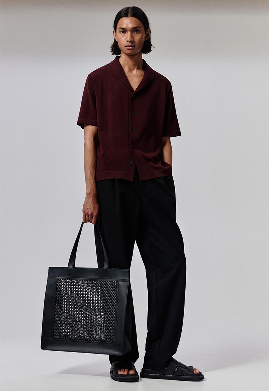 H&M - Regular fit fine-knit shirt - burgundy