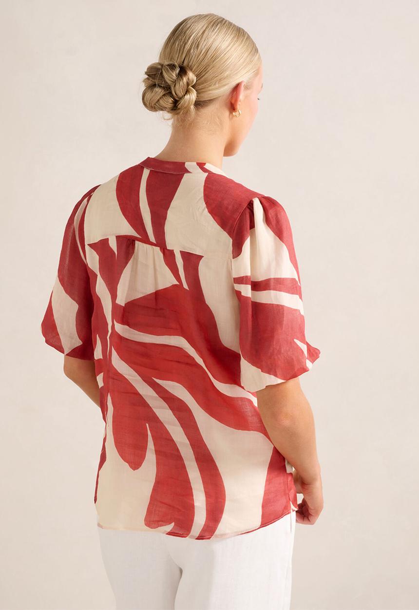 Forever New - Bianca Puff Sleeve Blouse in Nusa Leaf