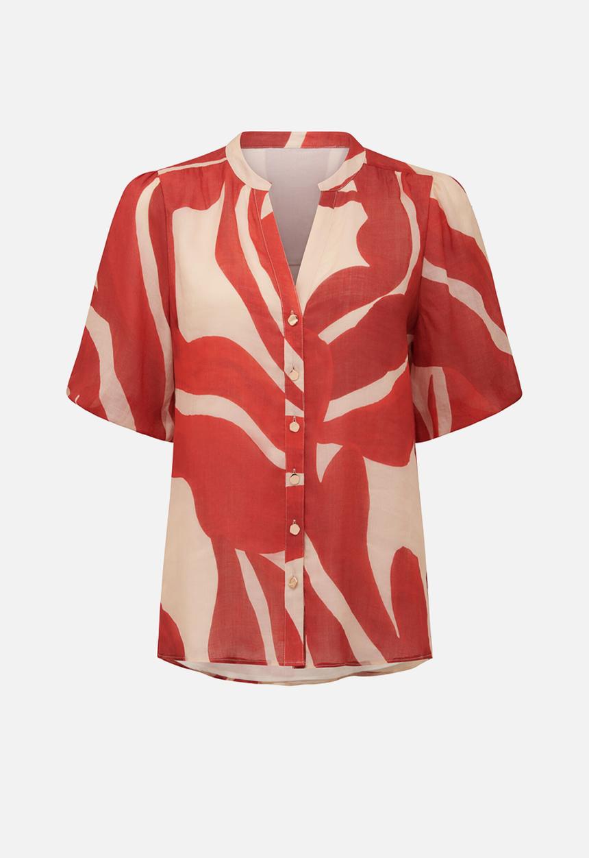 Forever New - Bianca Puff Sleeve Blouse in Nusa Leaf