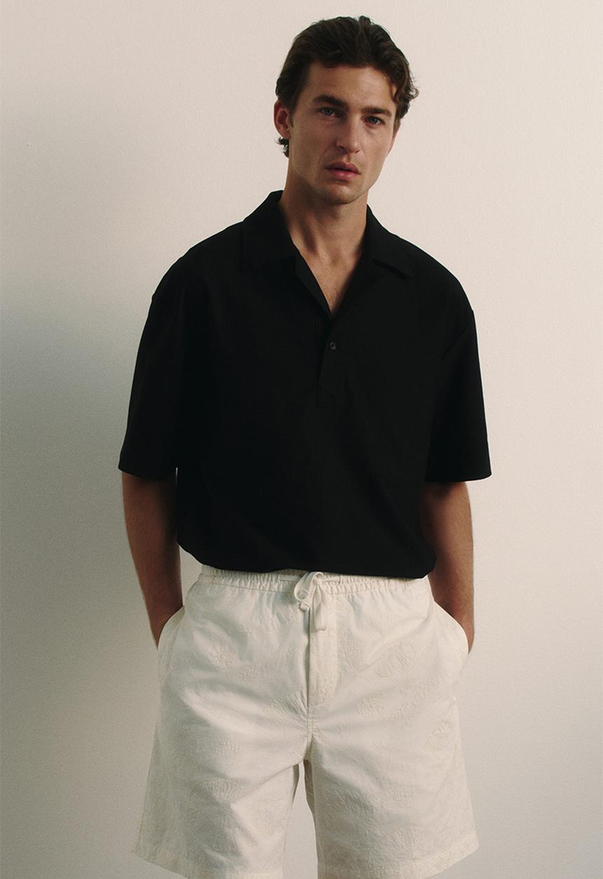 H&M - Loose fit polo shirt - black