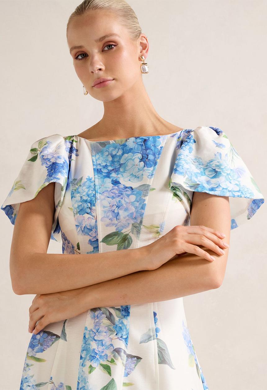 Forever New - Kaya Printed Flutter Midi Dress - Hyton Floral