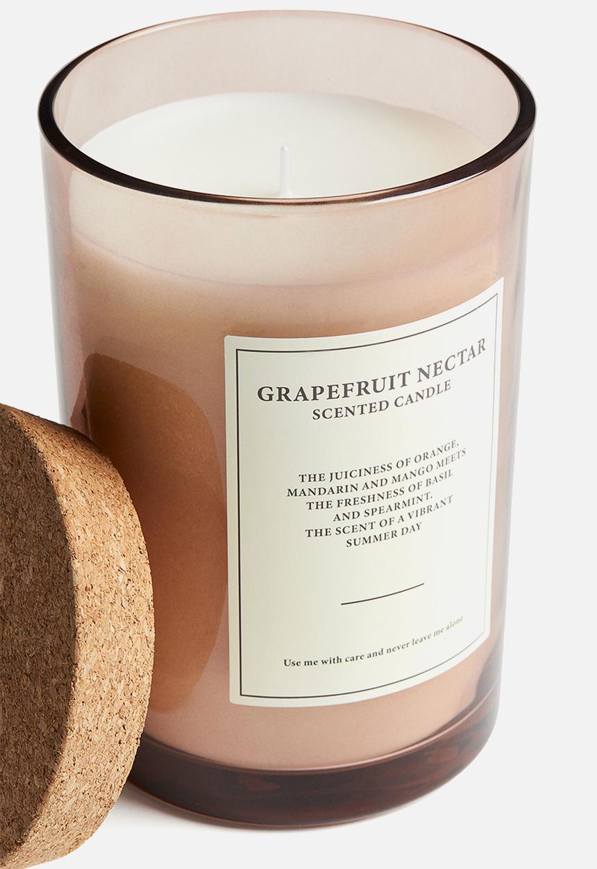 H&M - Large cork-lid scented candle - grapefruit nectar
