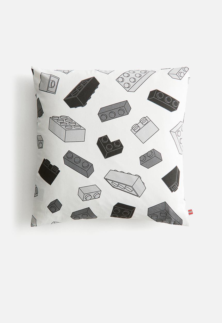 H&M - Patterned cushion cover - grey/lego