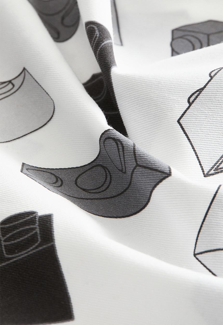 H&M - Patterned cushion cover - grey/lego