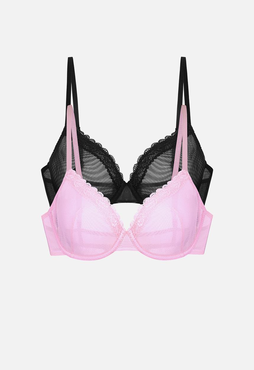 DORINA - Misha 2 pack wired bra - pink & black