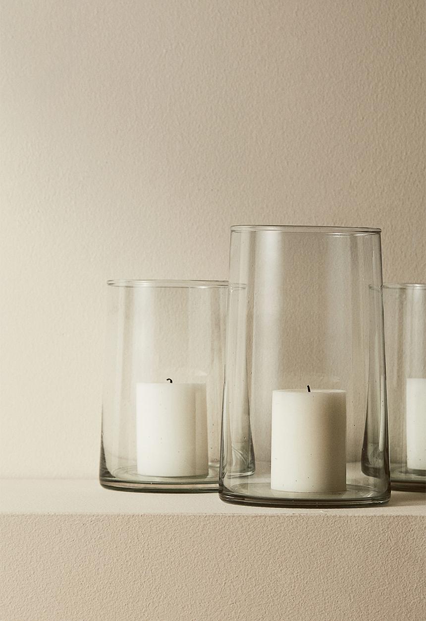 H&M - Large glass candle lantern - clear glass