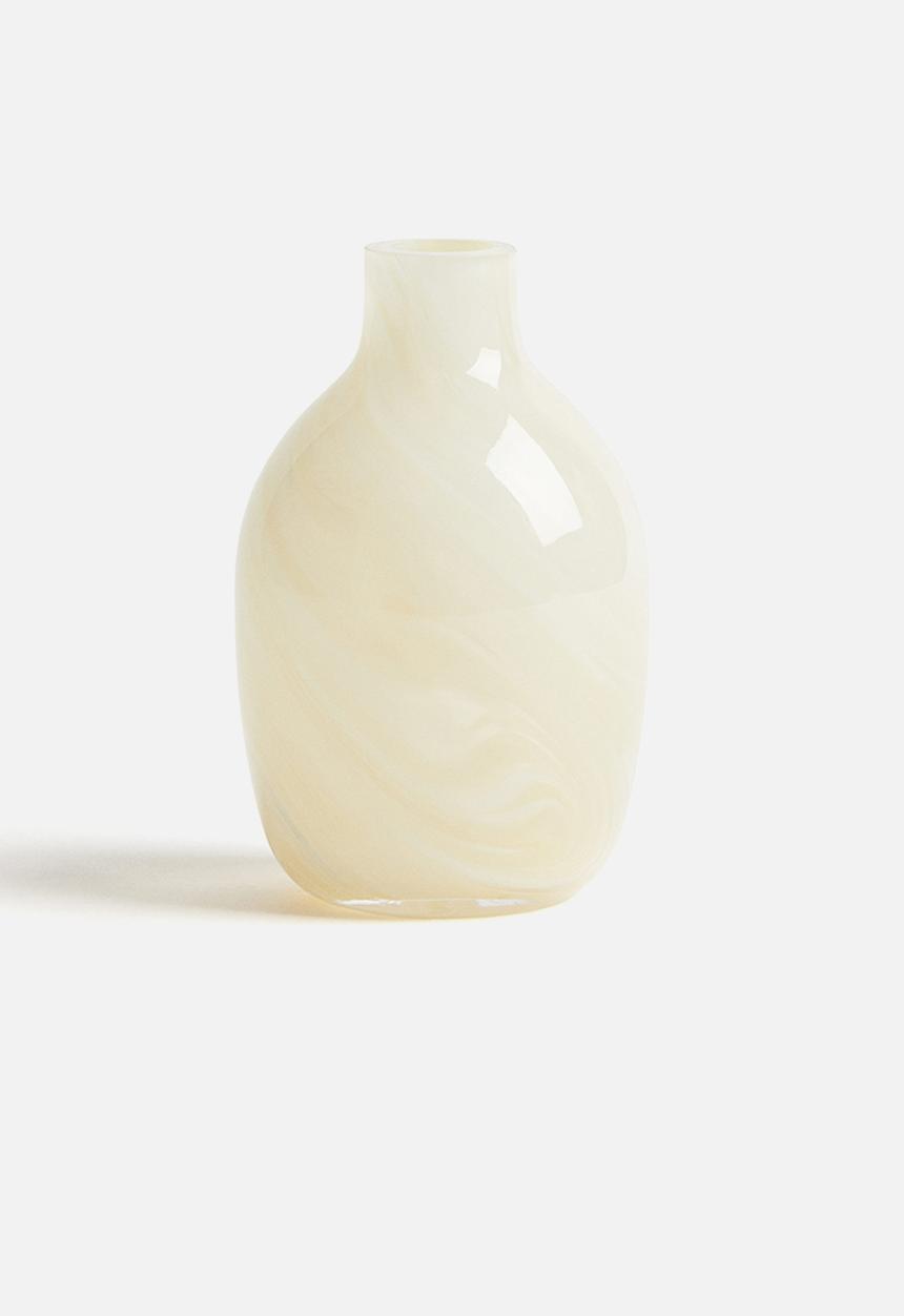 H&M - Small glass vase - light yellow