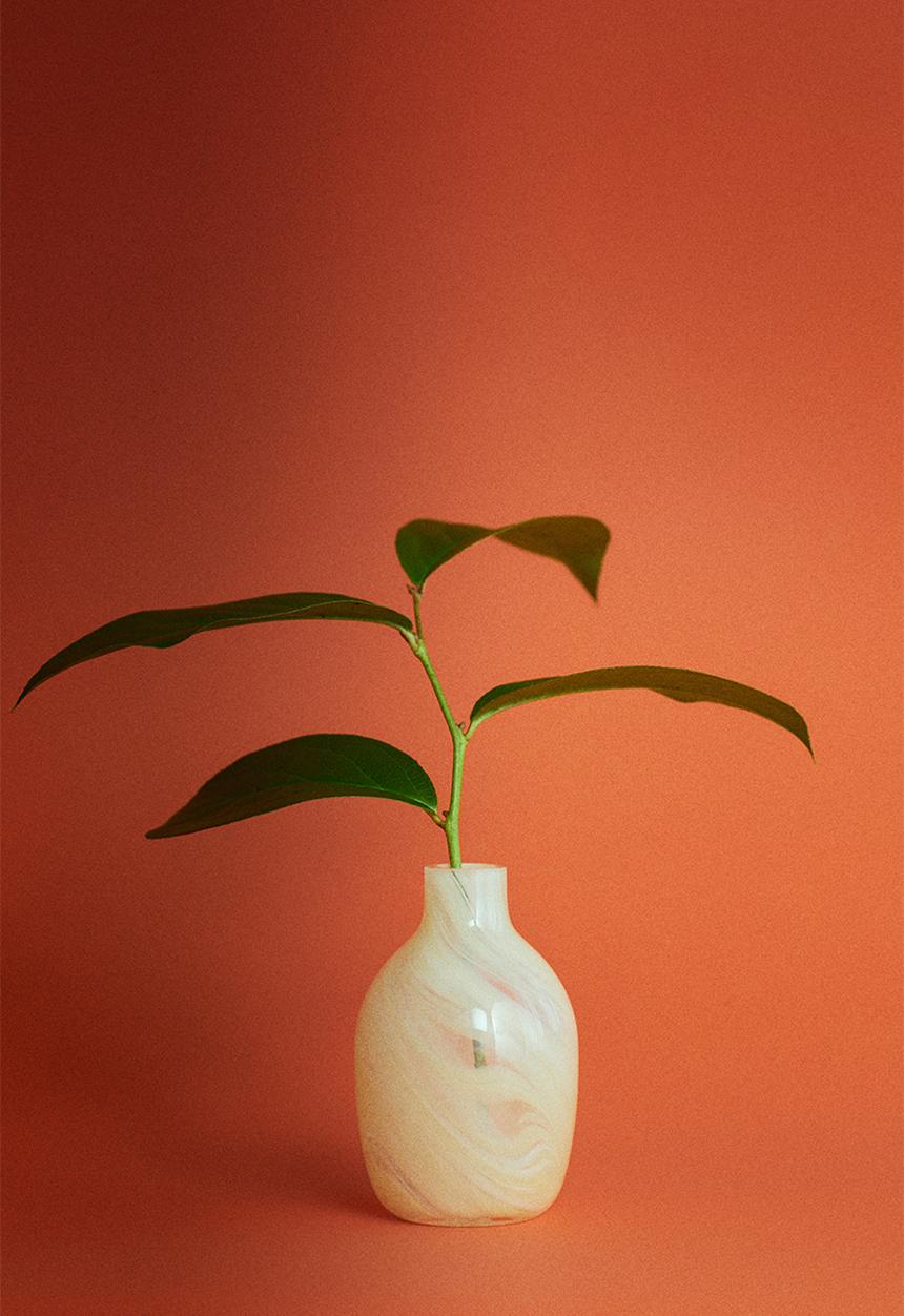H&M - Small glass vase - light yellow