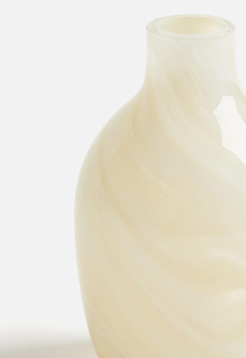 H&M - Small glass vase - light yellow