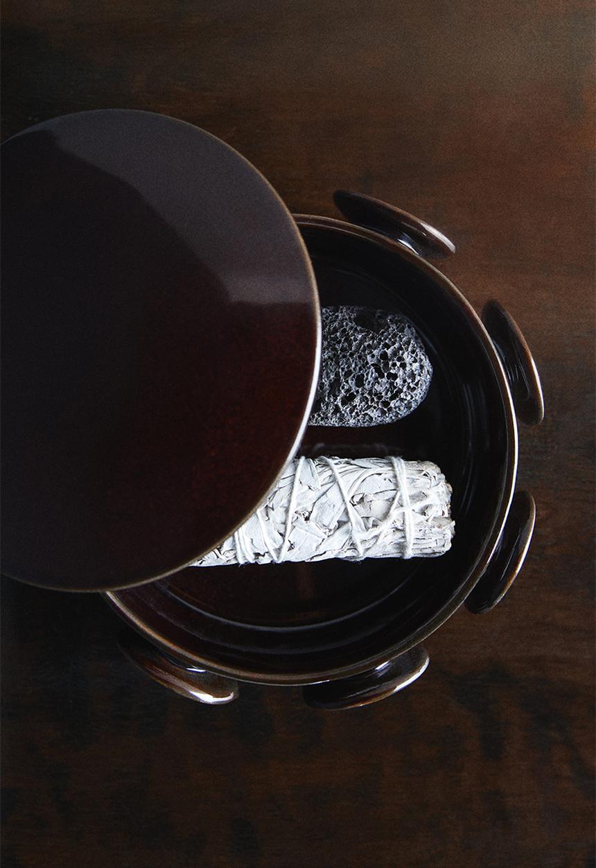 H&M - Stoneware lidded storage box - dark brown