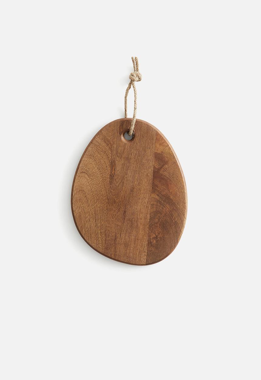 H&M - Small asymmetric mango wood cutting board - brown