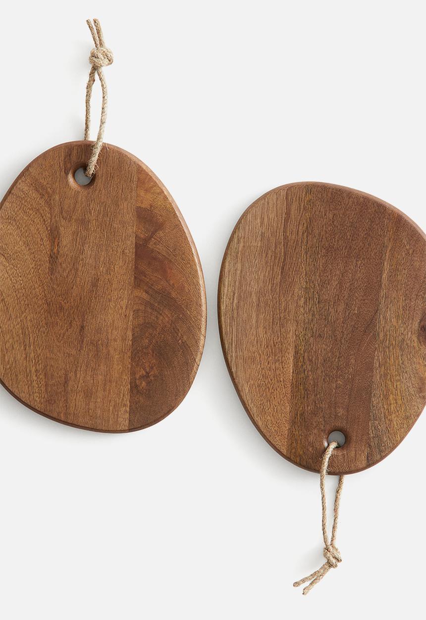 H&M - Small asymmetric mango wood cutting board - brown