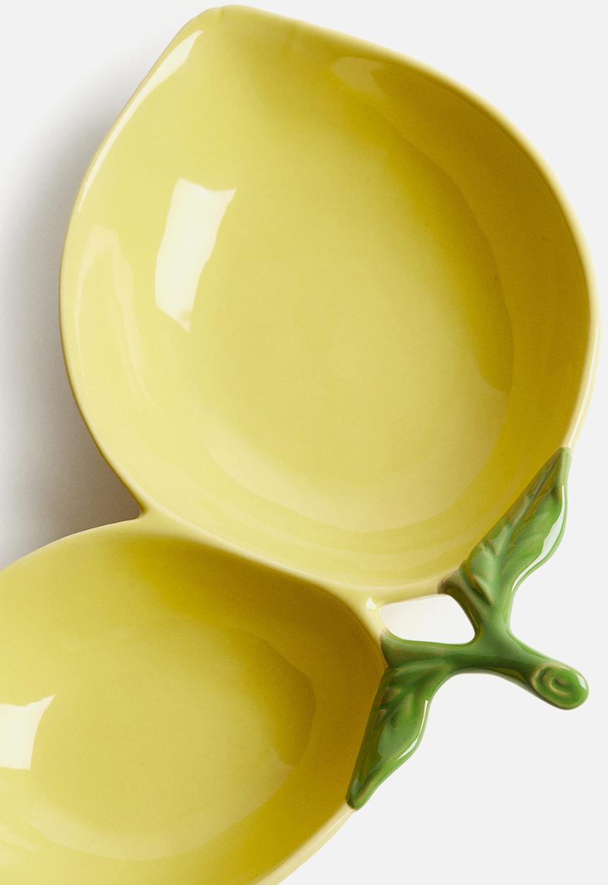 H&M - Lemon-shaped double serving bowl - yellow lemons