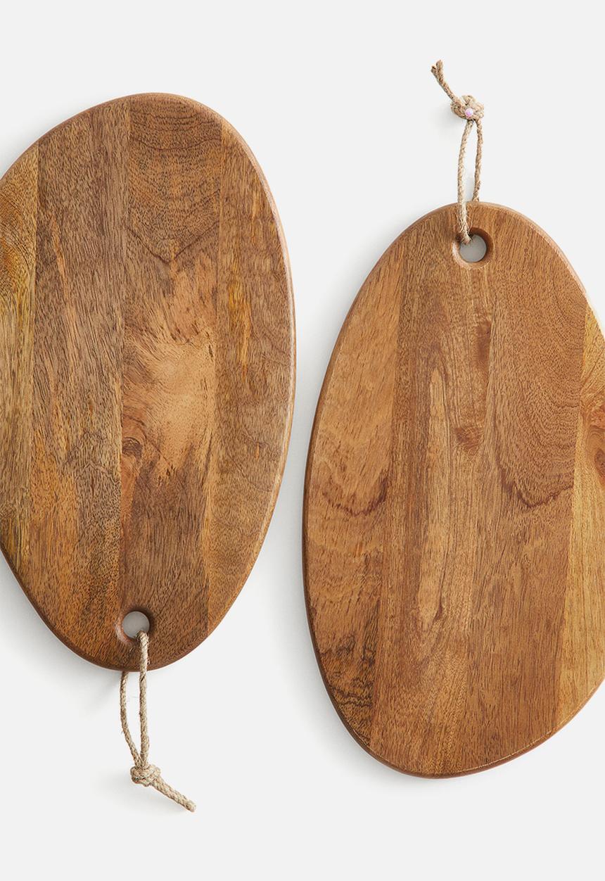 H&M - Asymmetric mango wood cutting board - brown