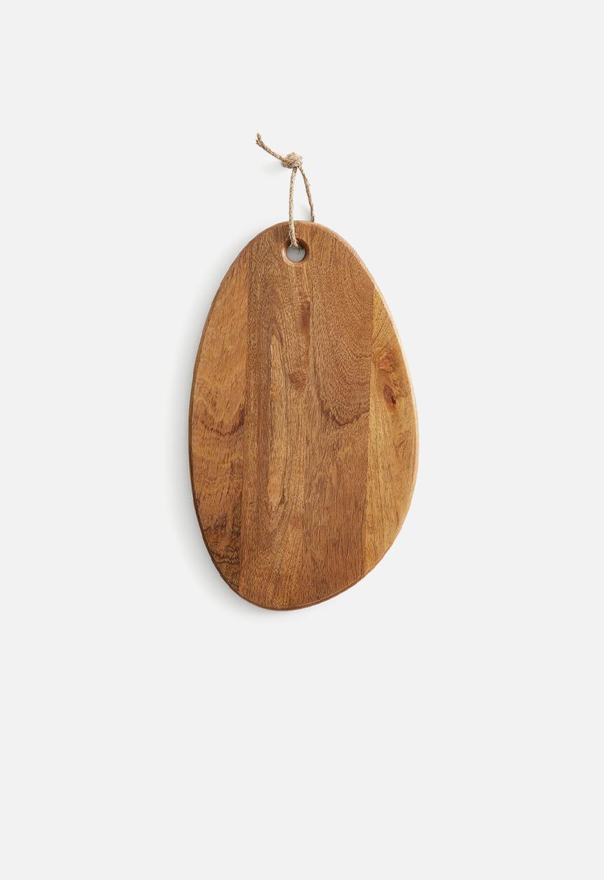 H&M - Asymmetric mango wood cutting board - brown