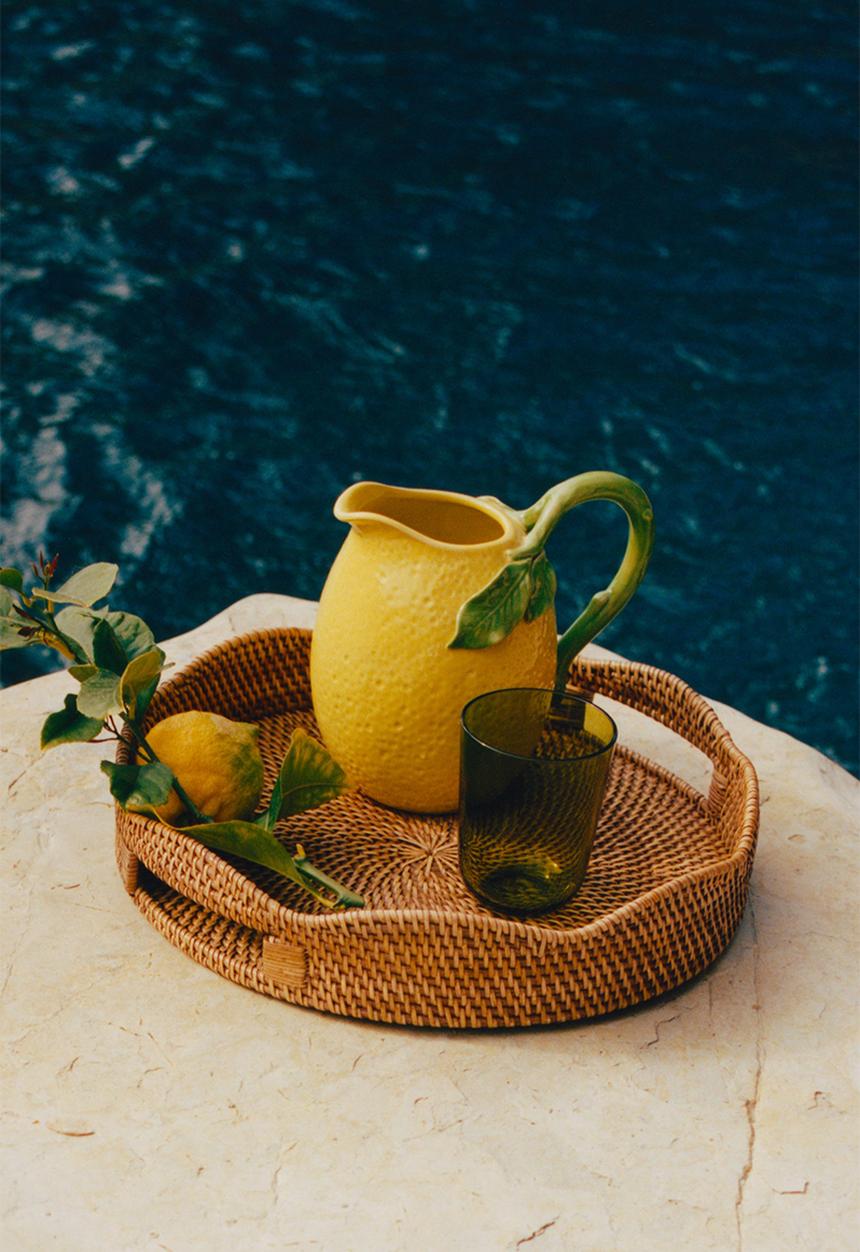 H&M - Rattan tray - beige