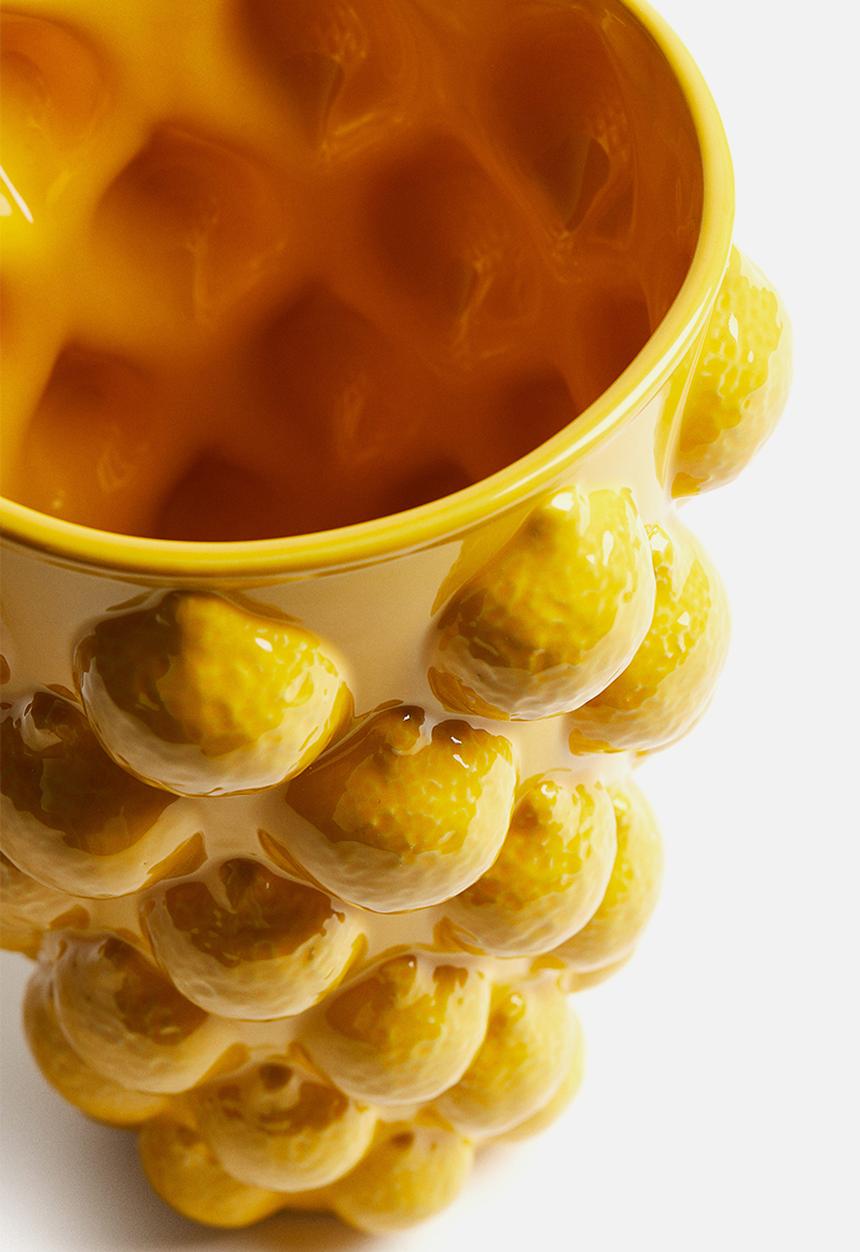 H&M - Large stoneware vase - yellow