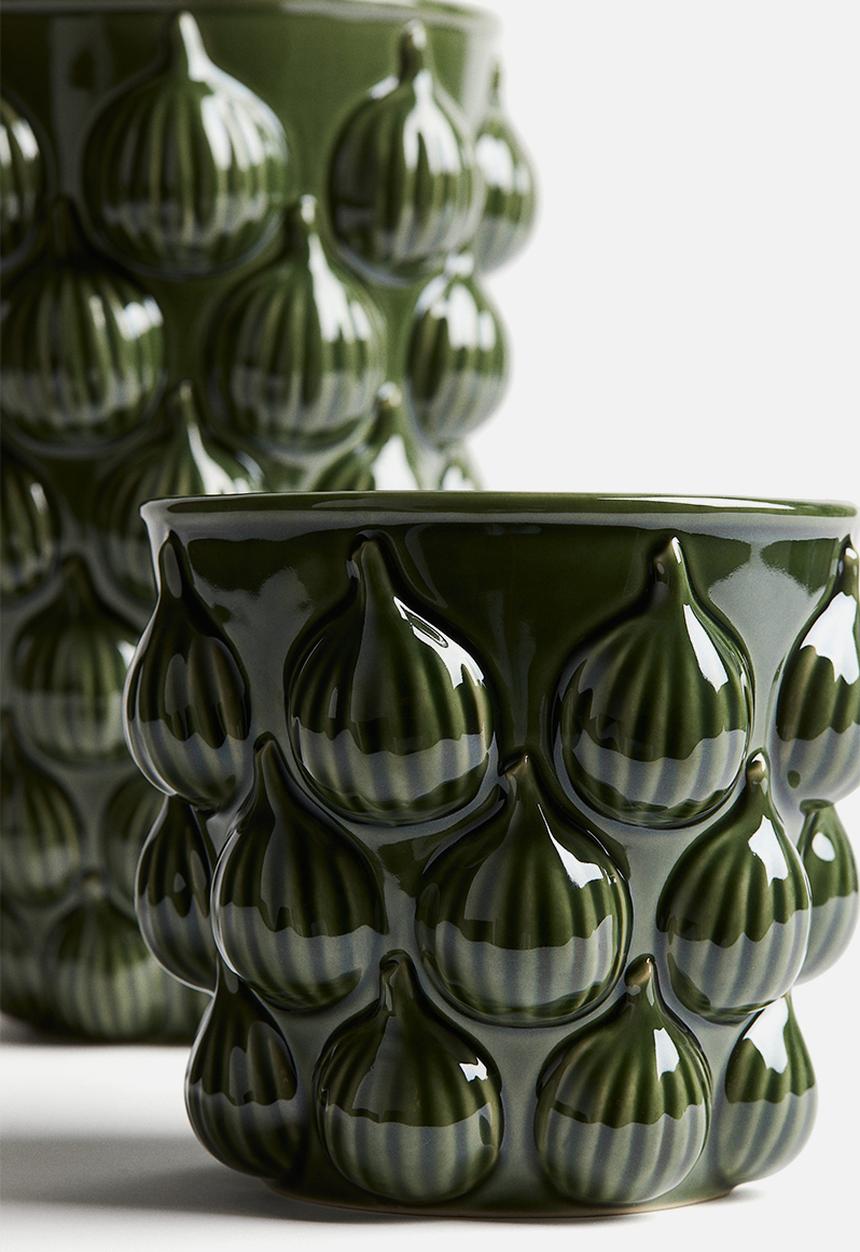 H&M - Large stoneware vase - green