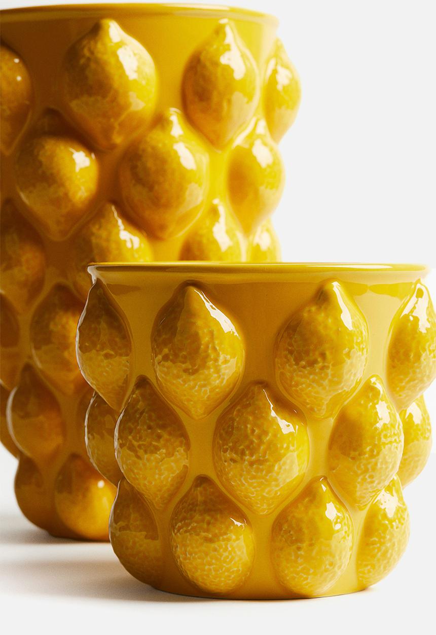 H&M - Stoneware plant pot - yellow